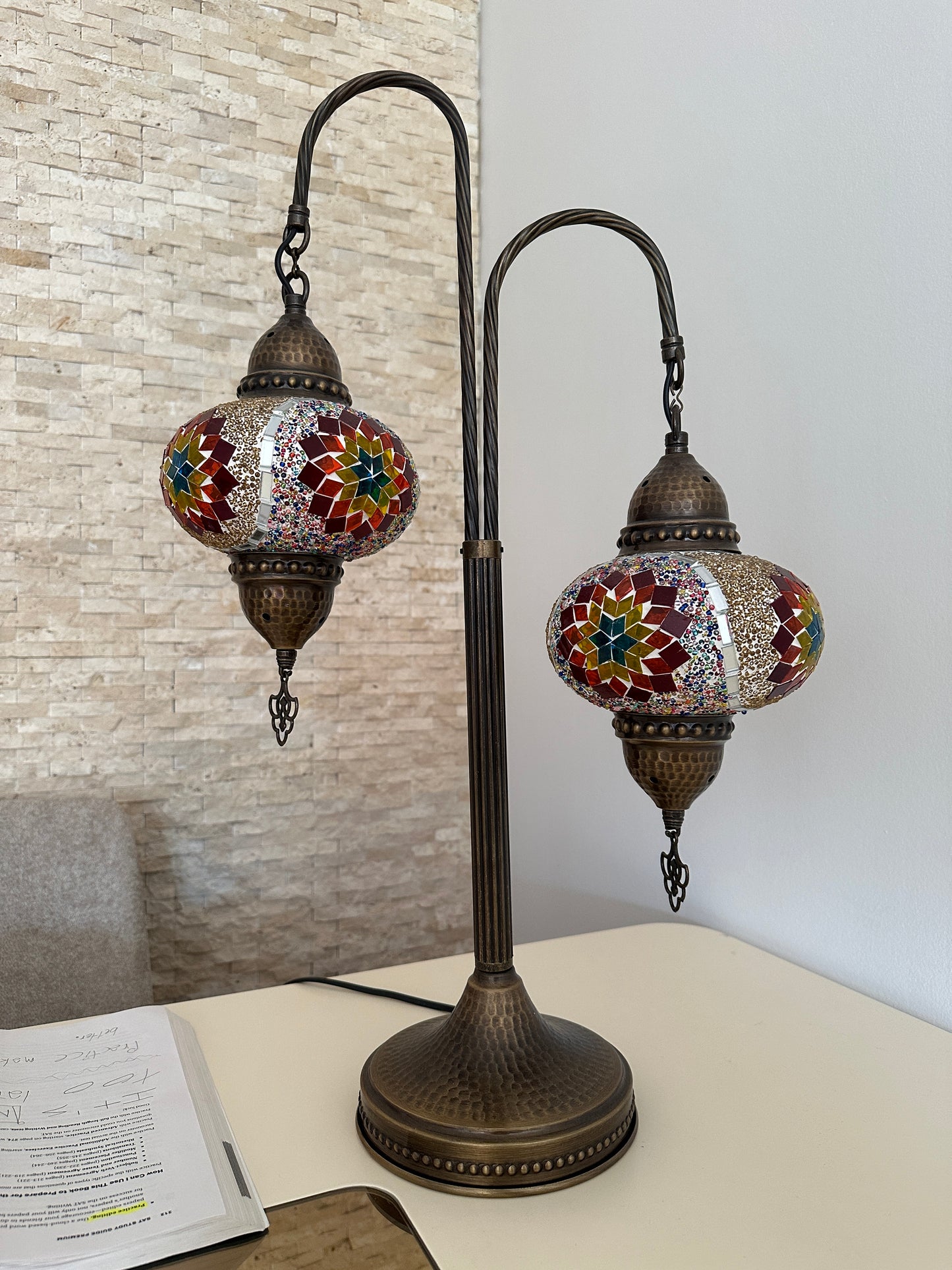 Table Lamp with Double Arm, No3 (Large)