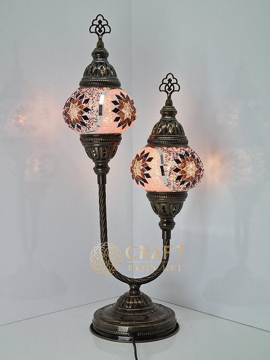 U-Shape Table Lamp with Pair No2 (Medium) Size Globes