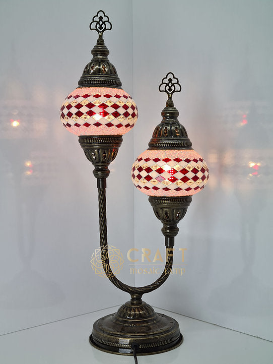 U-Shape Table Lamp with Pair No2 (Medium) Size Globes