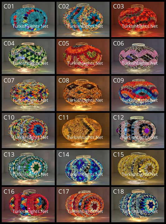 Large Replacement Globe for Mosaic Chandeliers, Table Lamps & Floor Lamps - Handmade Turkish Mosaic Glass