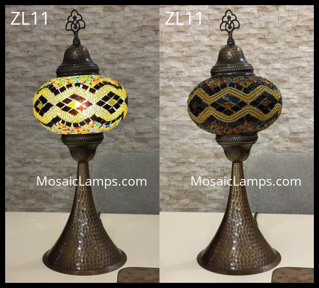 Handcrafted Turkish Mosaic Zurna Table Lamp - Large Globe