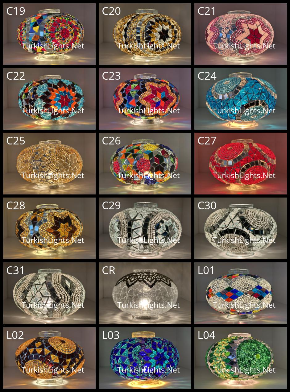 Large Replacement Globe for Mosaic Chandeliers, Table Lamps & Floor Lamps - Handmade Turkish Mosaic Glass