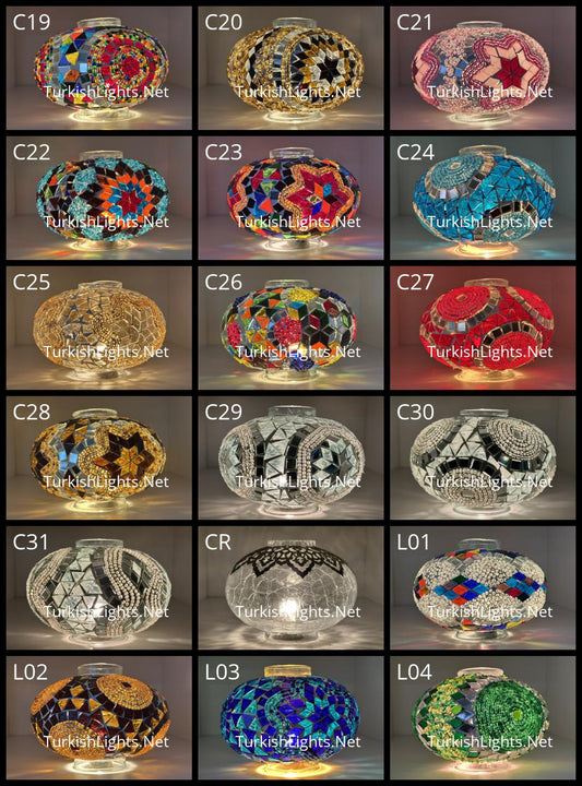 Large Replacement Globe for Mosaic Chandeliers, Table Lamps & Floor Lamps - Handmade Turkish Mosaic Glass