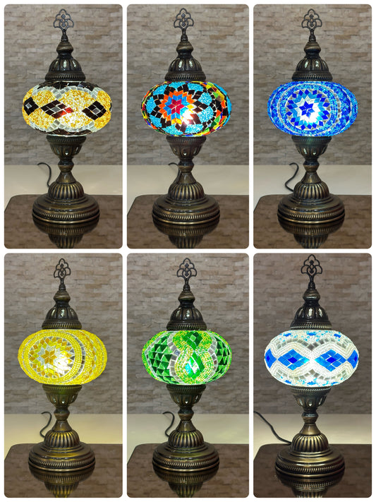Handcrafted Turkish Mosaic Table Lamp - Large Globe - ID: TL-MAIN