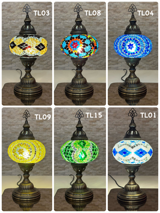 Handcrafted Turkish Mosaic Table Lamp - Large Globe - ID: TL-MAIN