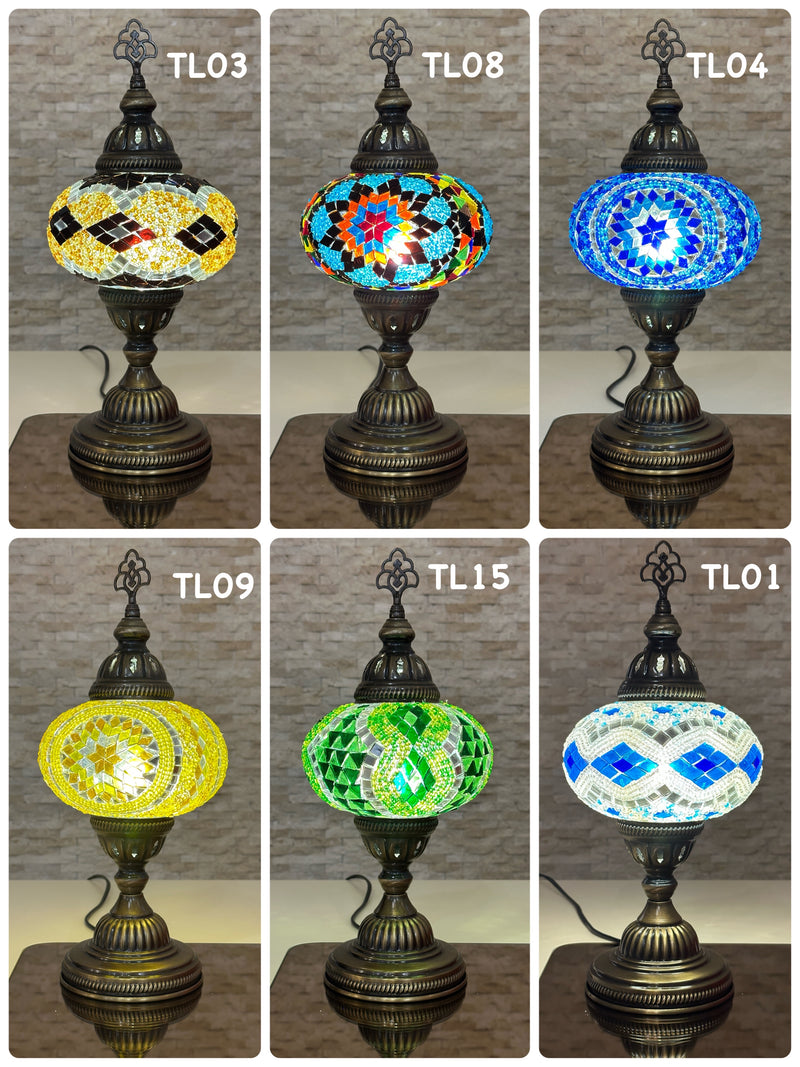 Handcrafted Turkish Mosaic Table Lamp - Large Globe - ID: TL-MAIN