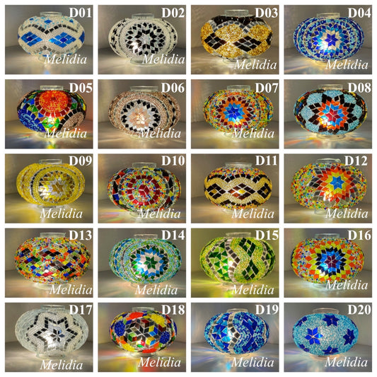 Large Replacement Globe for Mosaic Chandeliers, Table Lamps & Floor Lamps - Handmade Turkish Mosaic Glass