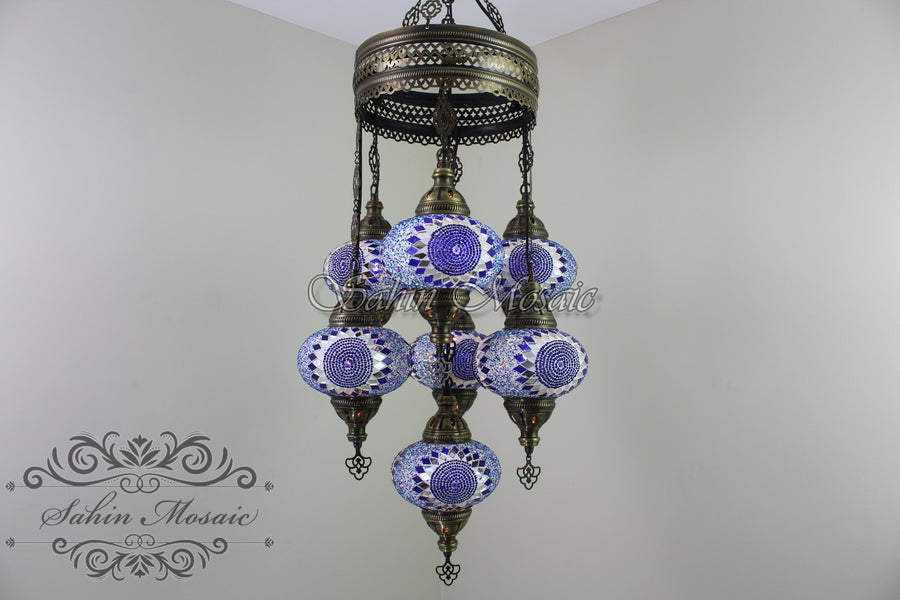 7 - BALL SULTAN TURKISH MOSAIC CHANDELIER (LARGE) No3 GLOBES