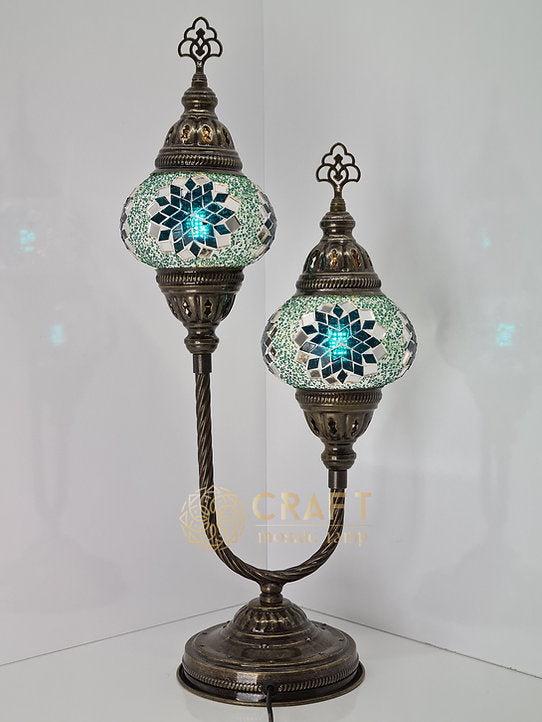 U-Shape Table Lamp with Pair No2 (Medium) Size Globes