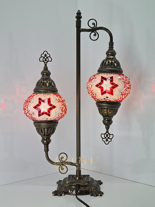 Street Lamp Double Globes. Table Lamp With Mediums Size Globes