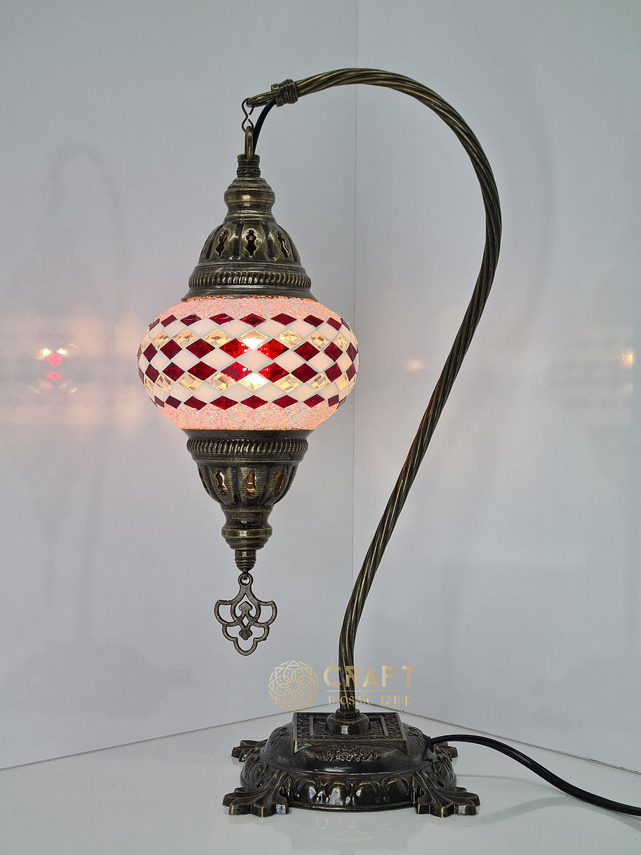 Swan Neck Table Lamp with No2 (Medium) Globe