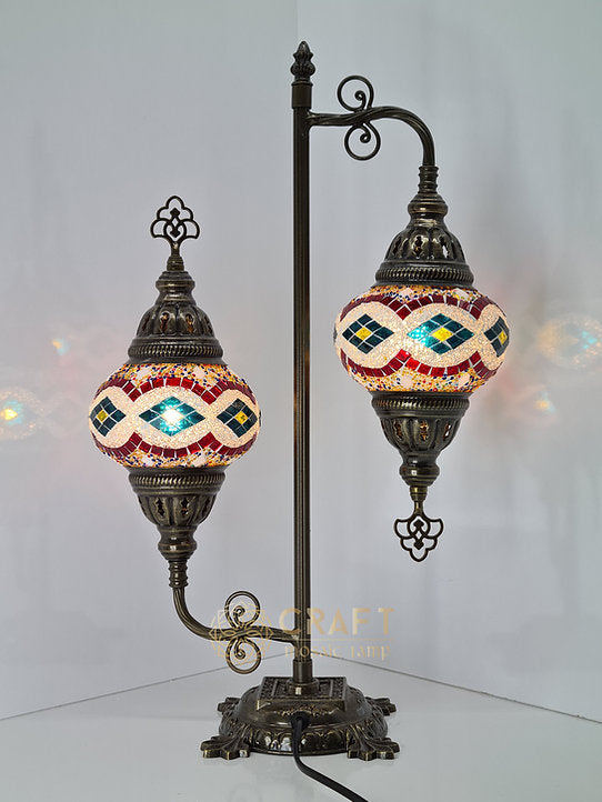 Street Lamp Double Globes. Table Lamp With Mediums Size Globes