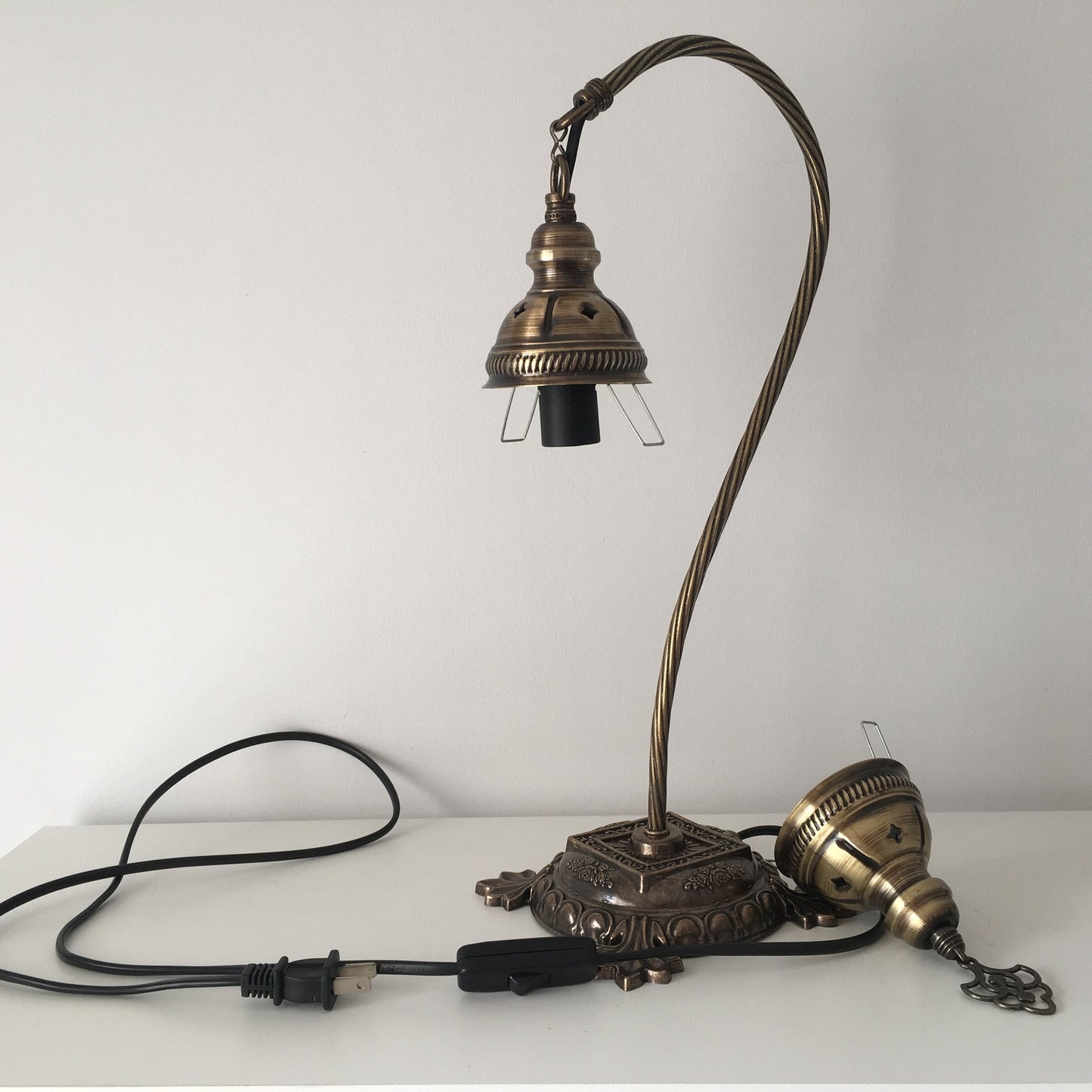 Swan Neck Mosaic Lamp Base Only