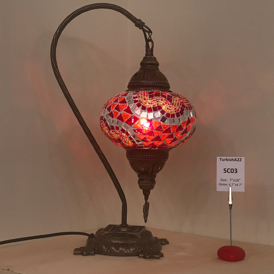 Swan Neck Table Lamp with No3 (Large) Globe