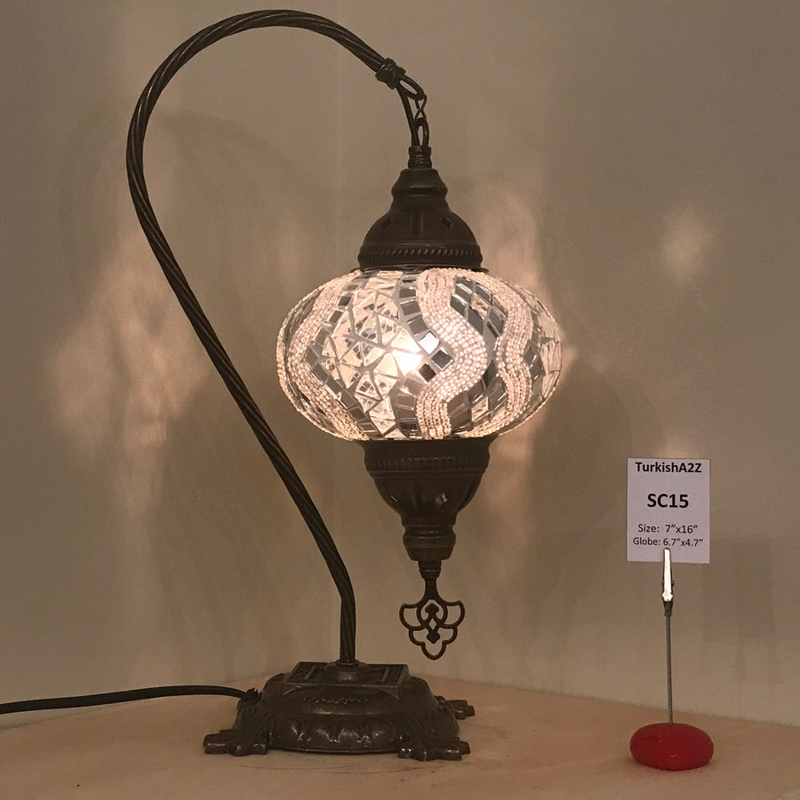 Swan Neck Table Lamp with No3 (Large) Globe