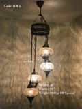 Ottoman Chandelier with 4 Cracked Globes (water drop model) , ID:147
